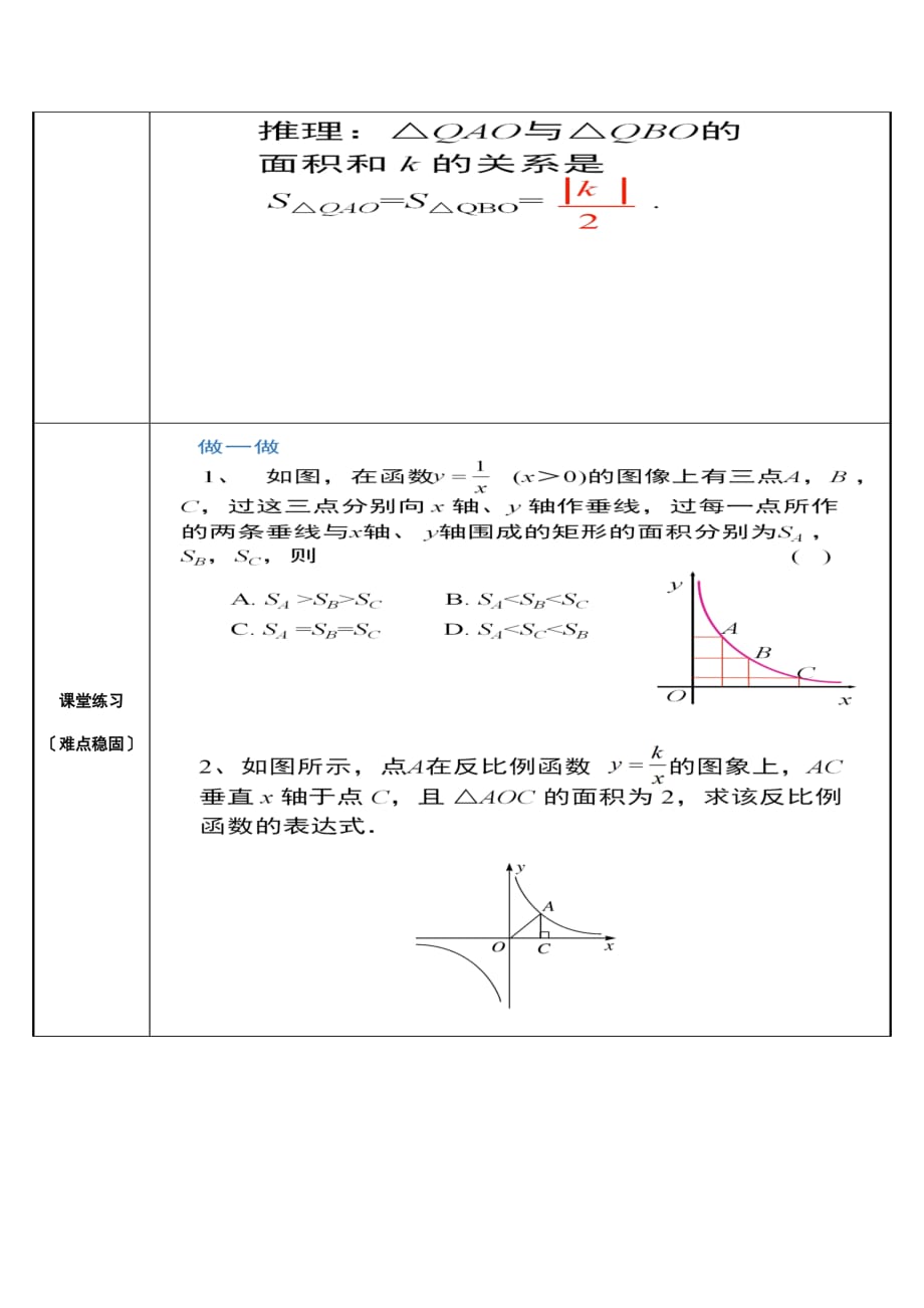 《反比例函数中比例系数K的几何意义》培优一等奖教学设计_第3页