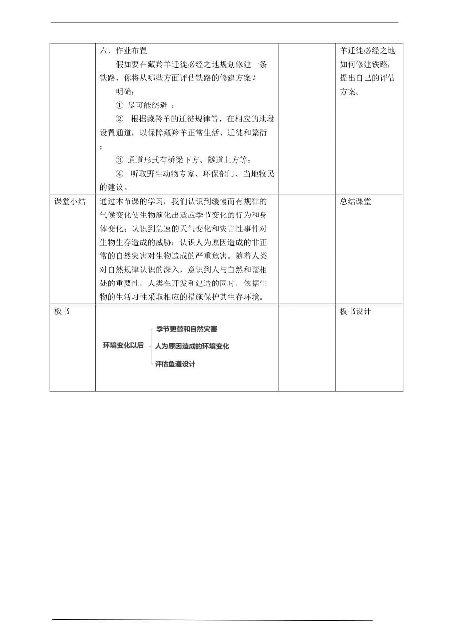 苏教版科学四下5.17《环境变化以后》教案_第5页