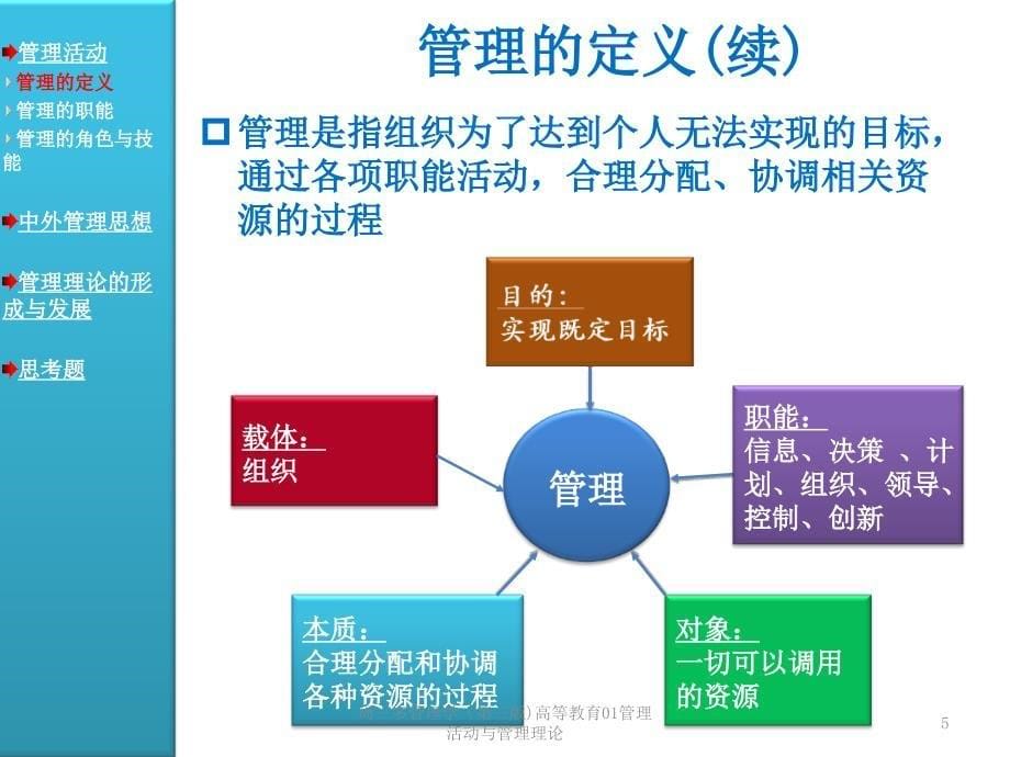 周三多管理学（第三版)高等教育01管理活动与管理理论课件_第5页