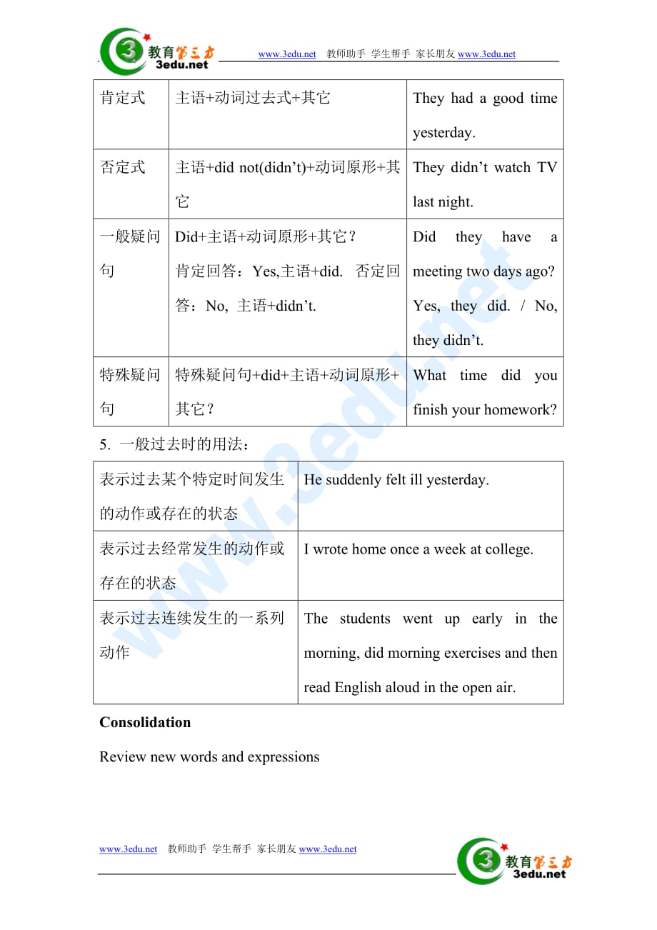 八年级英语一般过去时和过去进行时 (2)_第3页