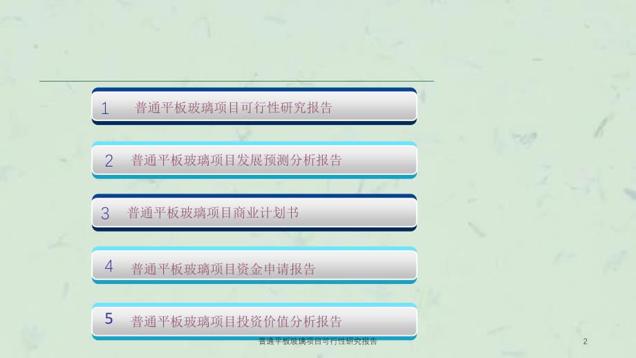 普通平板玻璃项目可行性研究报告课件_第2页