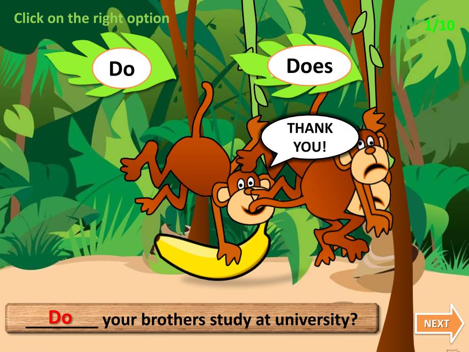 高质量趣味英语学习PPT-猴子拿香蕉互动游戏_第2页