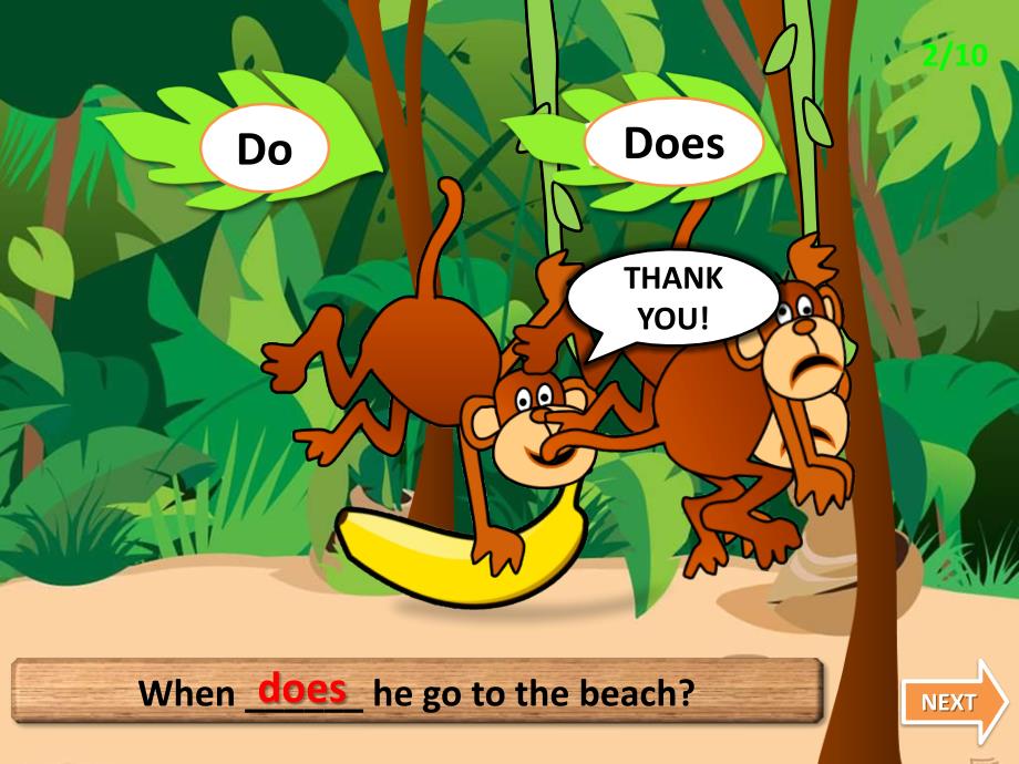 高质量趣味英语学习PPT-猴子拿香蕉互动游戏_第3页