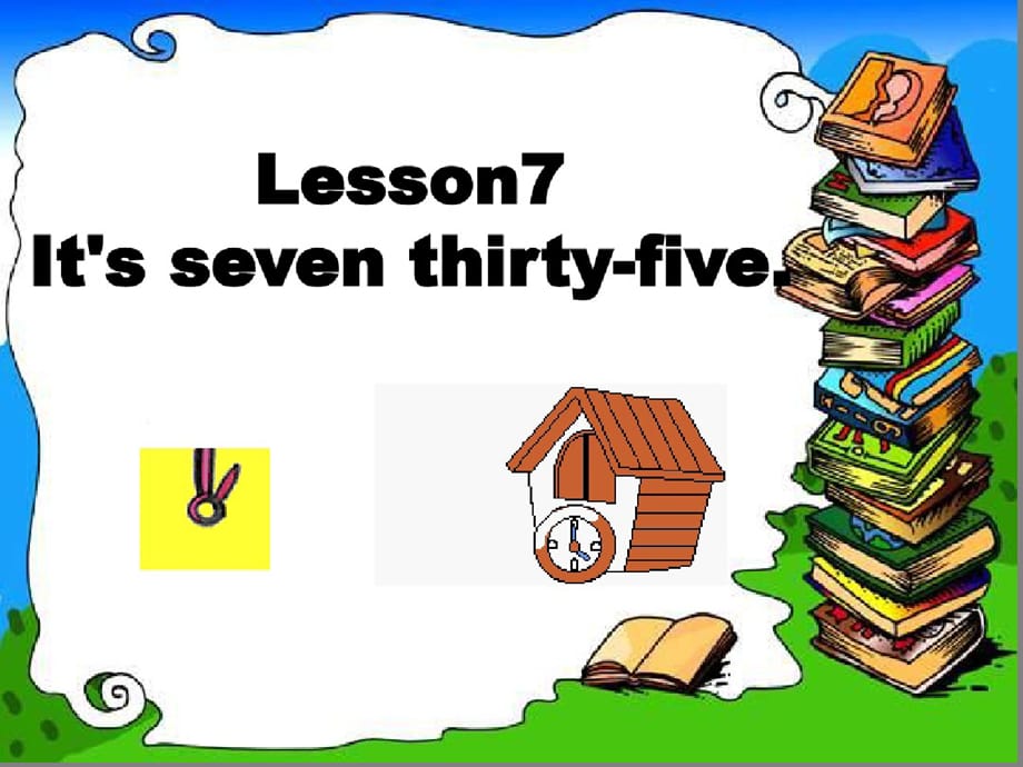 五年级下册英语课件Lesson7《It’sseventhirty-five》｜科普版ppt[精选]_第1页