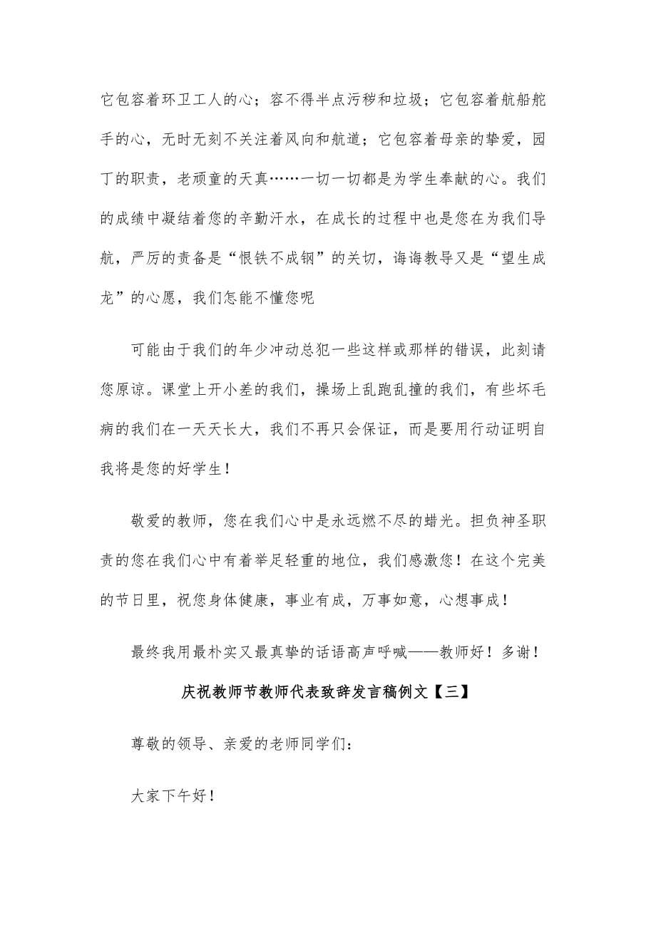 庆祝教师节教师代表致辞发言稿例文_第5页