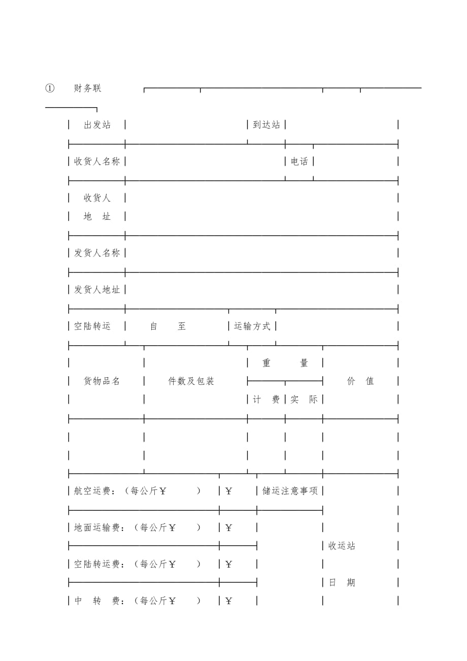 中国民用航空货运单-13_第2页