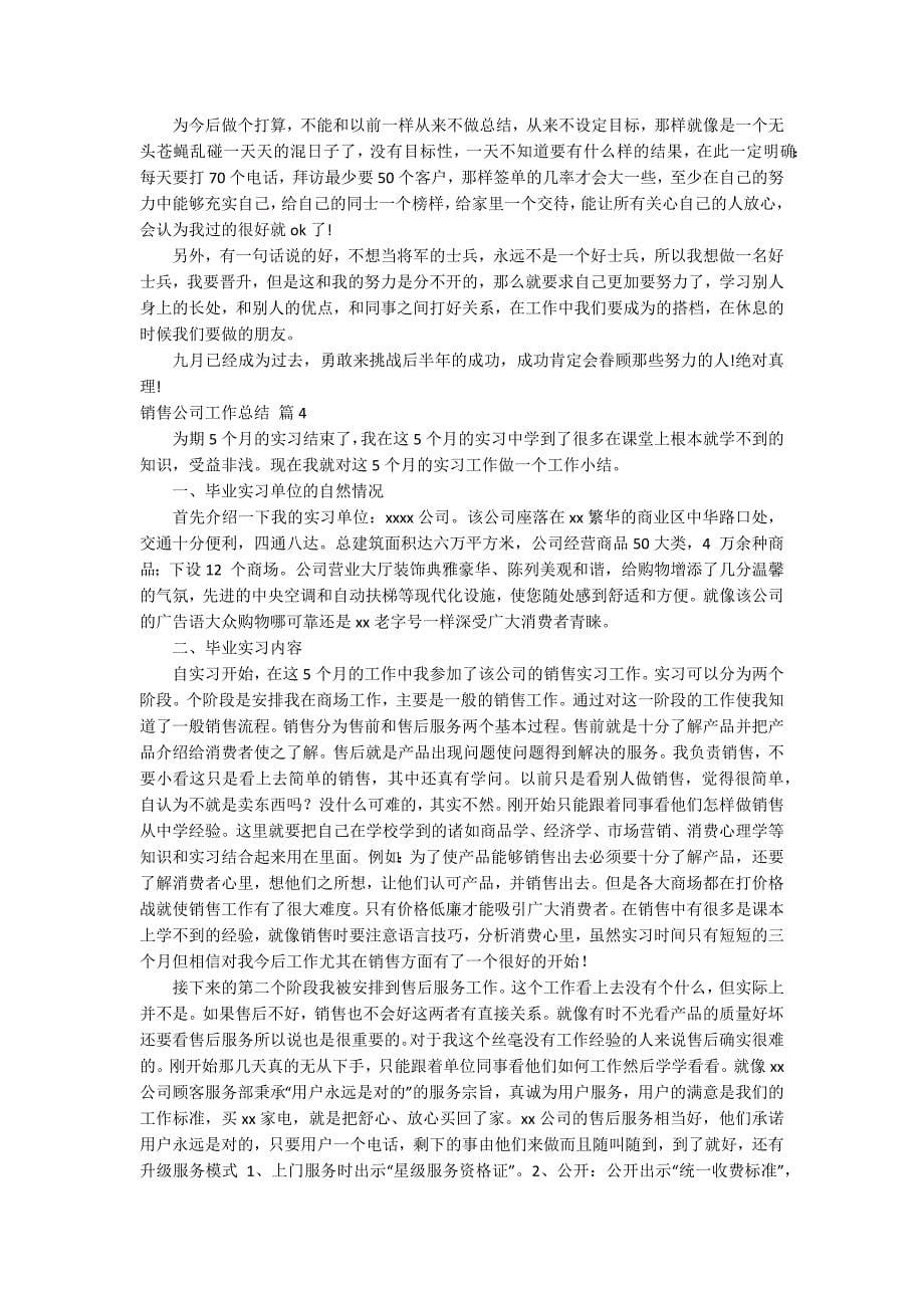 关于销售公司工作总结合集8篇_第5页