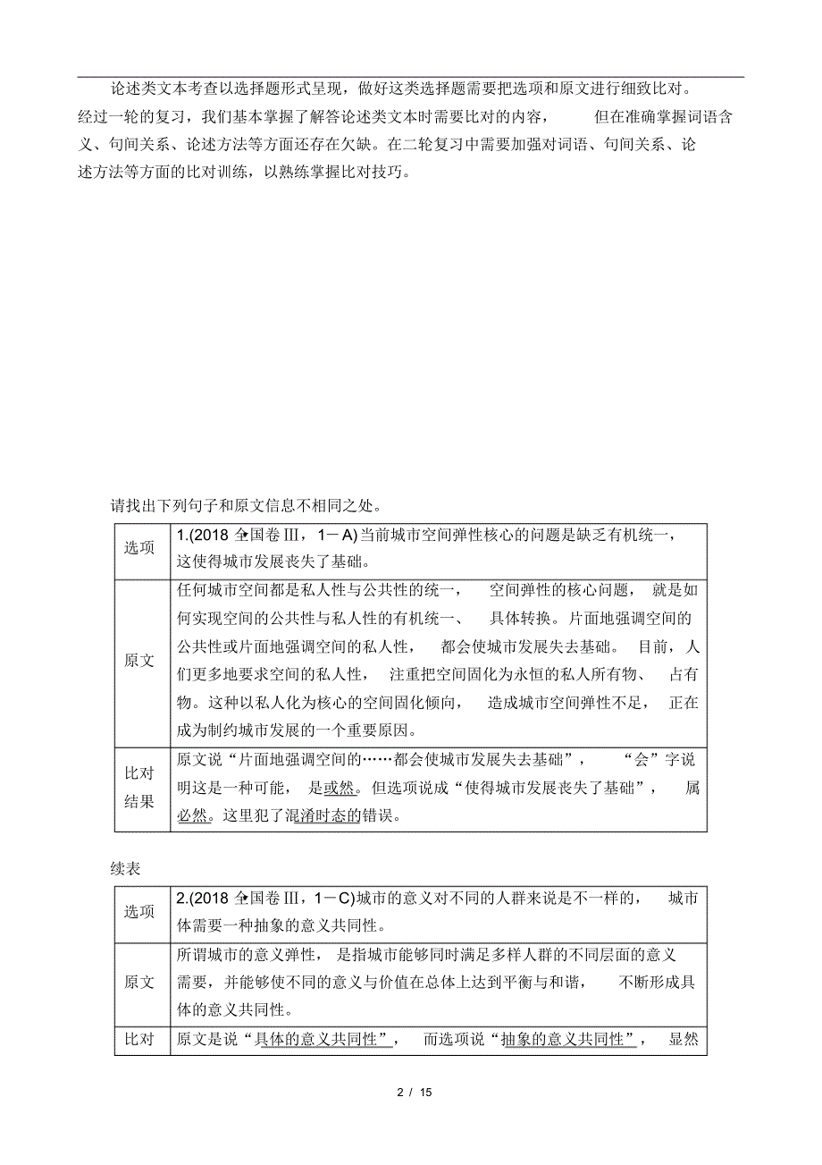 高考语文《论述类文本阅读》选择题难点突破_第2页