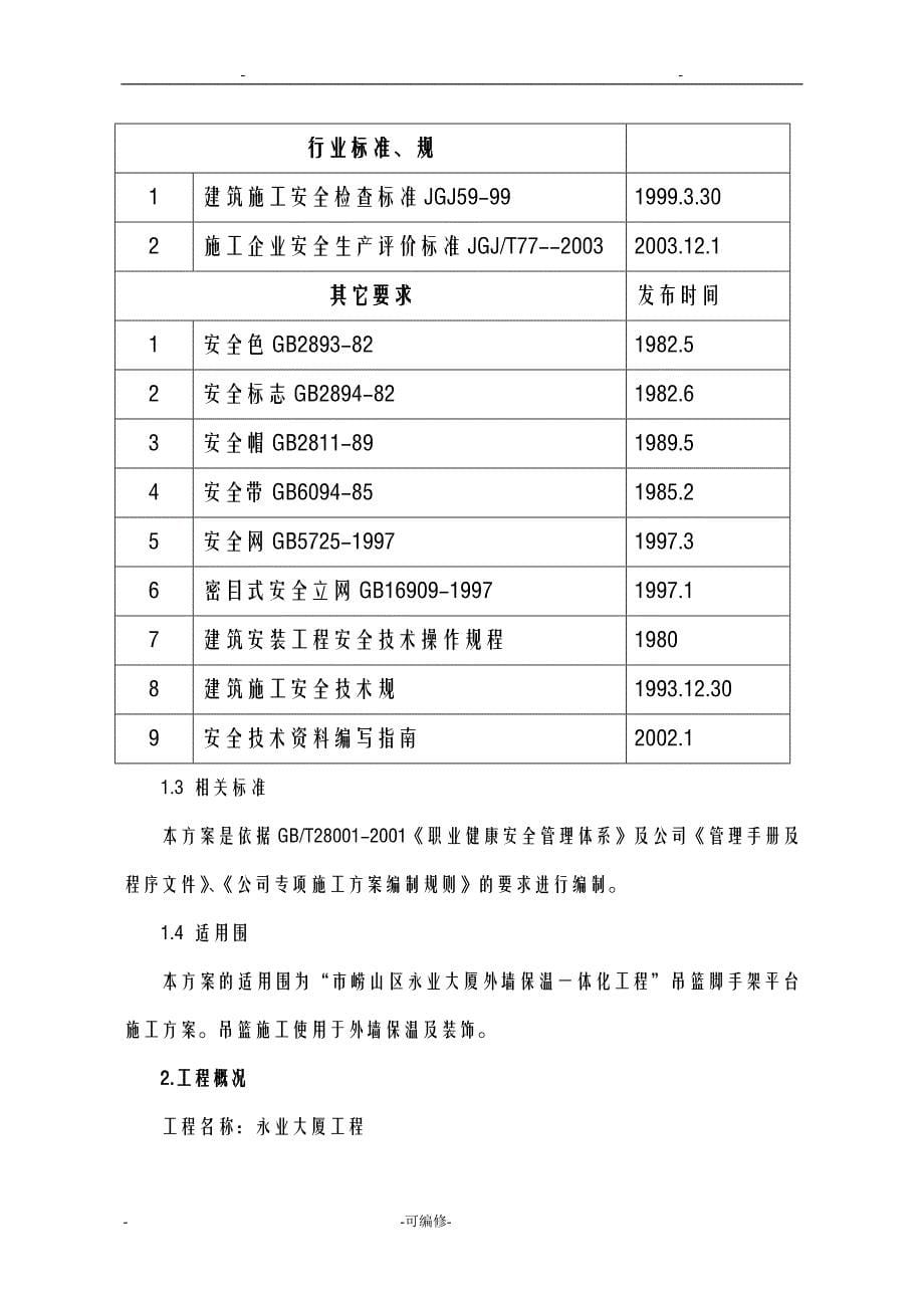 吊篮脚手架平台专项施工方案及对策改_第5页