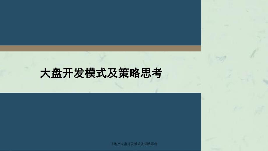 房地产大盘开发模式及策略思考课件_第1页