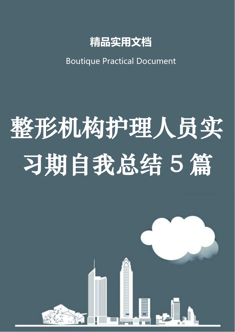 整形机构护理人员实习期自我总结5篇_第1页