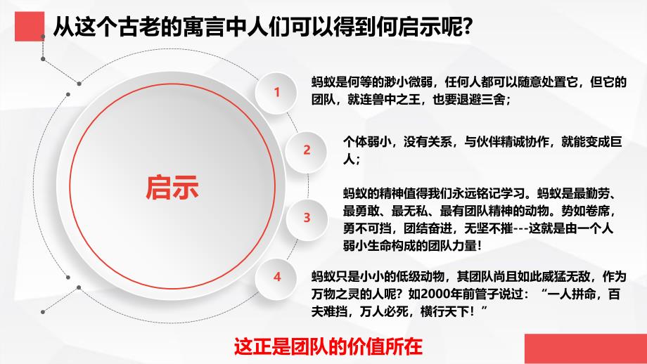 简约大气红色商务微粒体团队凝聚力汇报总结报告讲课PPT演示课件_第4页