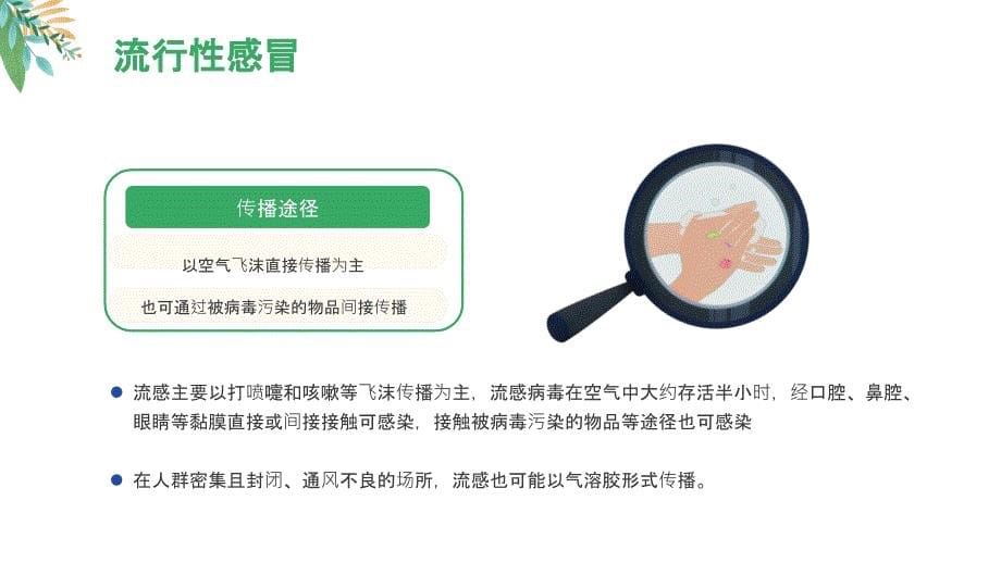 绿色小清新春夏季传染病预防知识宣传PPT模板_第5页
