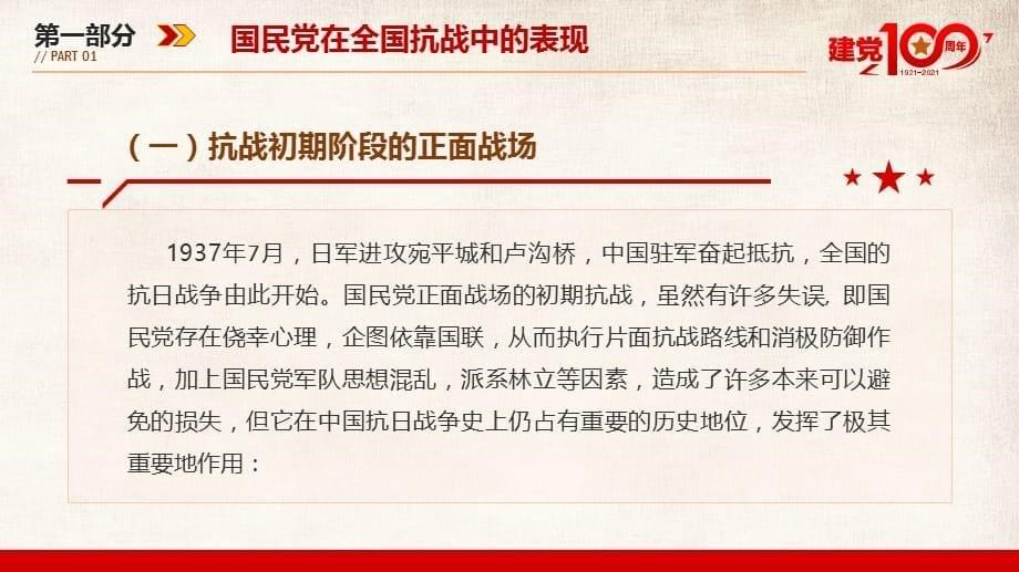 党史党课国共两党与抗日战争建党一百周年党课PPT讲座课件_第5页