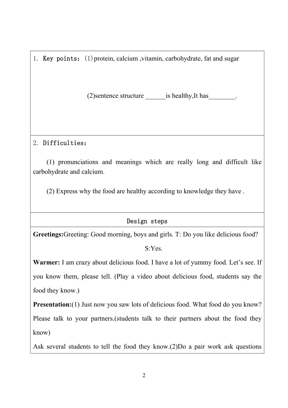 五年级英语上册教案-Unit 3复习人教PEP版_第2页
