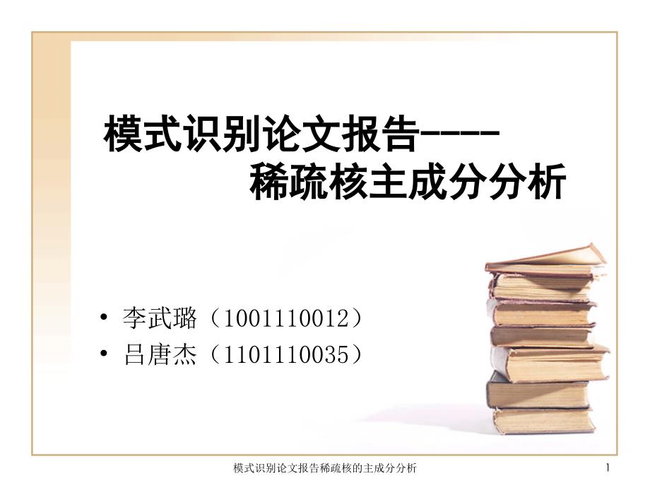 模式识别论文报告稀疏核的主成分分析_第1页