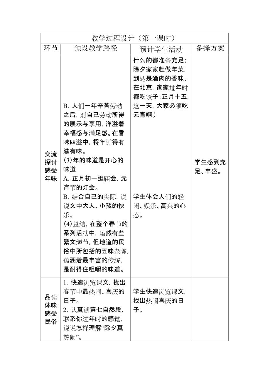 六年级下册语文《 北京的春节》人教部编版教案_第4页