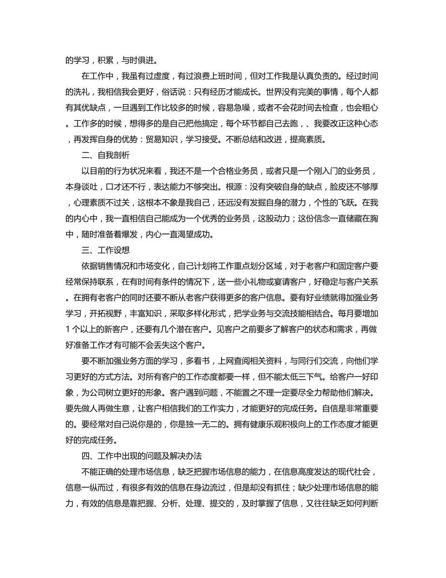 销售业务员年度工作总结报告3篇_第5页