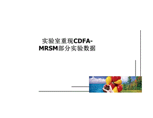 实验室CDFA-MRSM部分实验数据