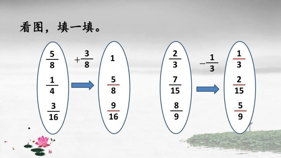 西师大版数学五年级下册《第四单元 分数加减法 4.3 练习十八》PPT课件_第5页