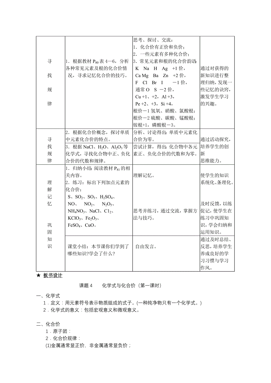 九年级化学全套教案第四单元课题4化学式与化合价有3套教案供选择使用_第3页