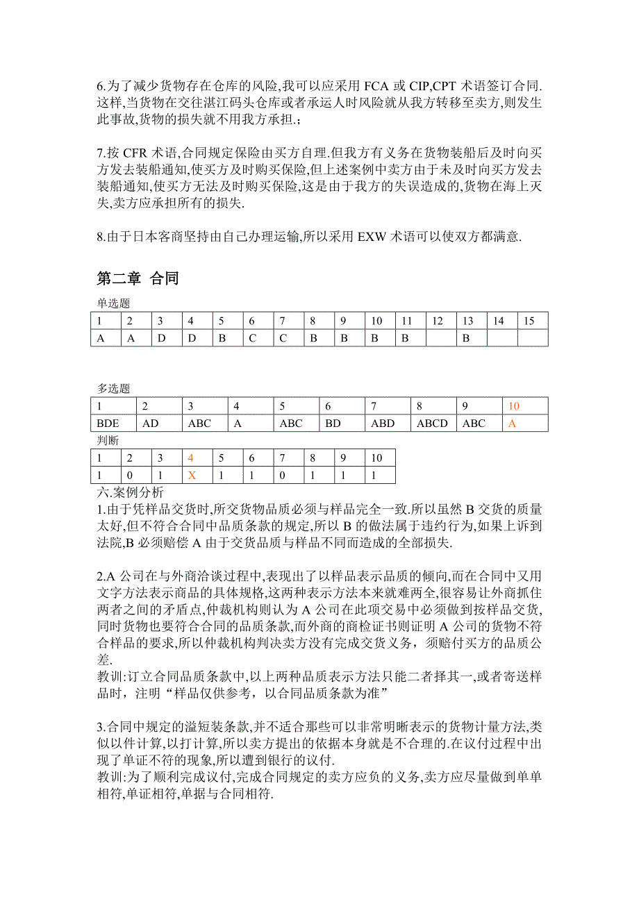 国际贸易实务习题答案完整版_第2页