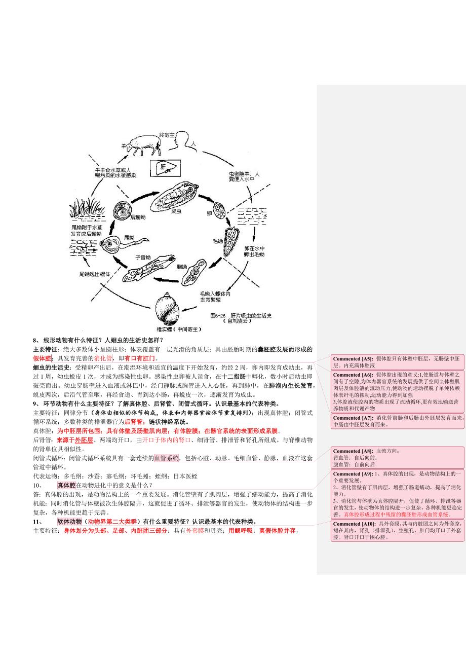 浙江大学普通生物学2013冬动物学复习题_第4页