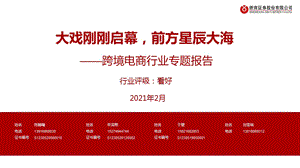 【跨境电商】大戏刚刚启幕前方星辰大海——跨境电商行业专题报告-浙商证券_市场营销策划2021_电商