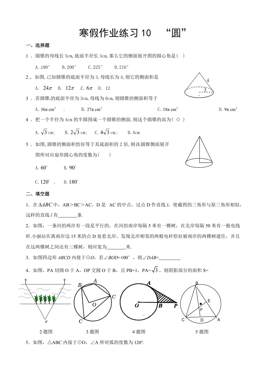 江苏省南京三中2013届九级寒假作业数学试题目_第1页