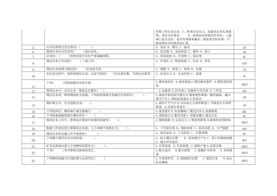 注浆注水工复习题(单选、多选、判断各道)_第5页