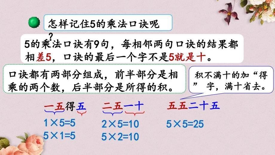 最新北师大版二年级上册数学优质课件-5.1 5的乘法口诀_第5页