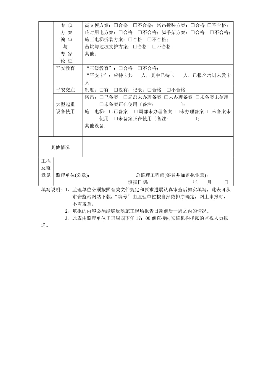 建筑安全与文明施工监理周报_第3页