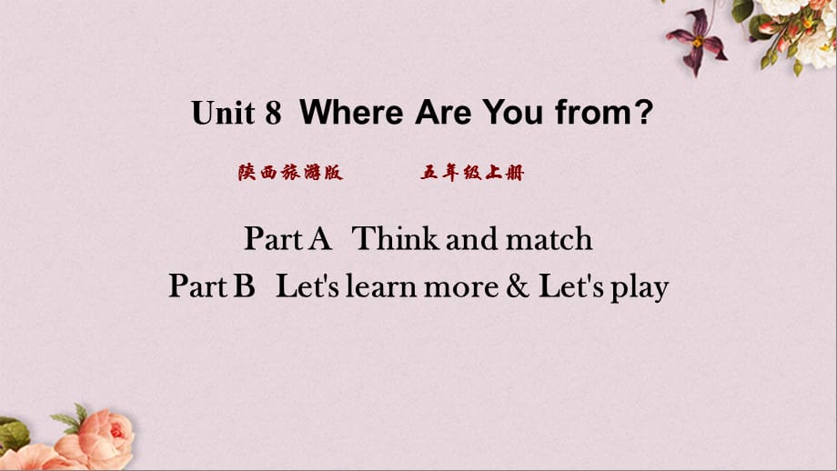 陕旅版（三起）五年级上册英语 Unit8 第三课时 PPT课件_第1页
