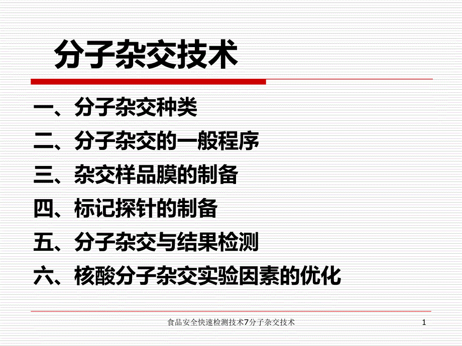 食品安全快速检测技术7分子杂交技术课件_第1页