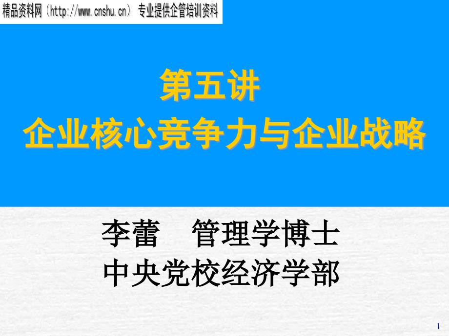 [精选]企业核心竞争力与企业战略(1)_第1页