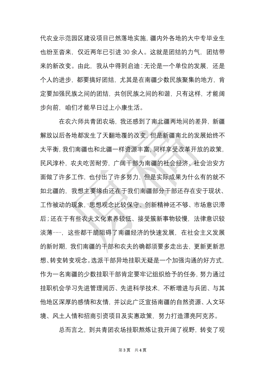 共青团干部农场挂职工作心得体会（Word最新版）_第3页