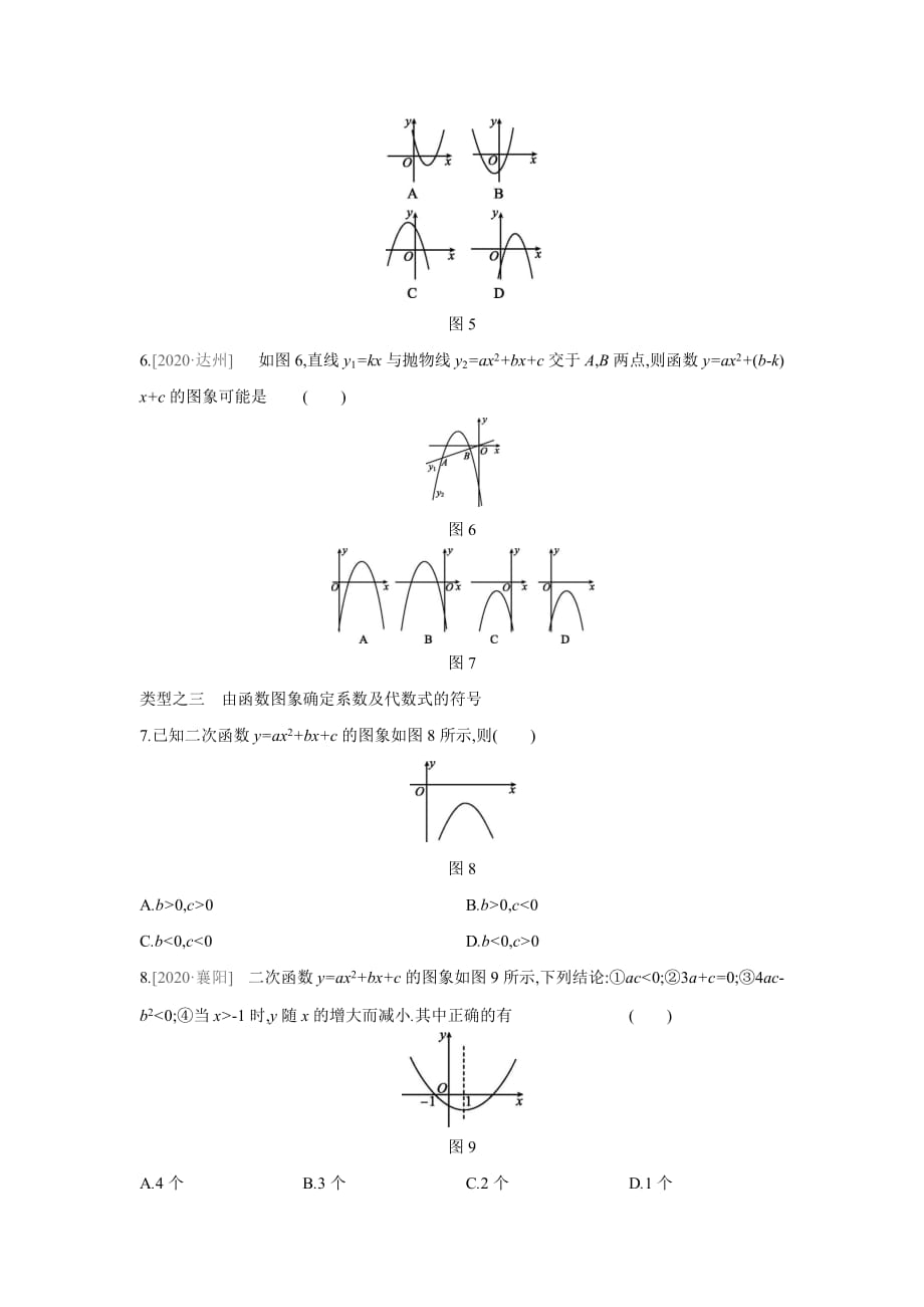 专题训练(一)　二次函数图象常见的四种信息题沪科版九年级数学上册_第2页
