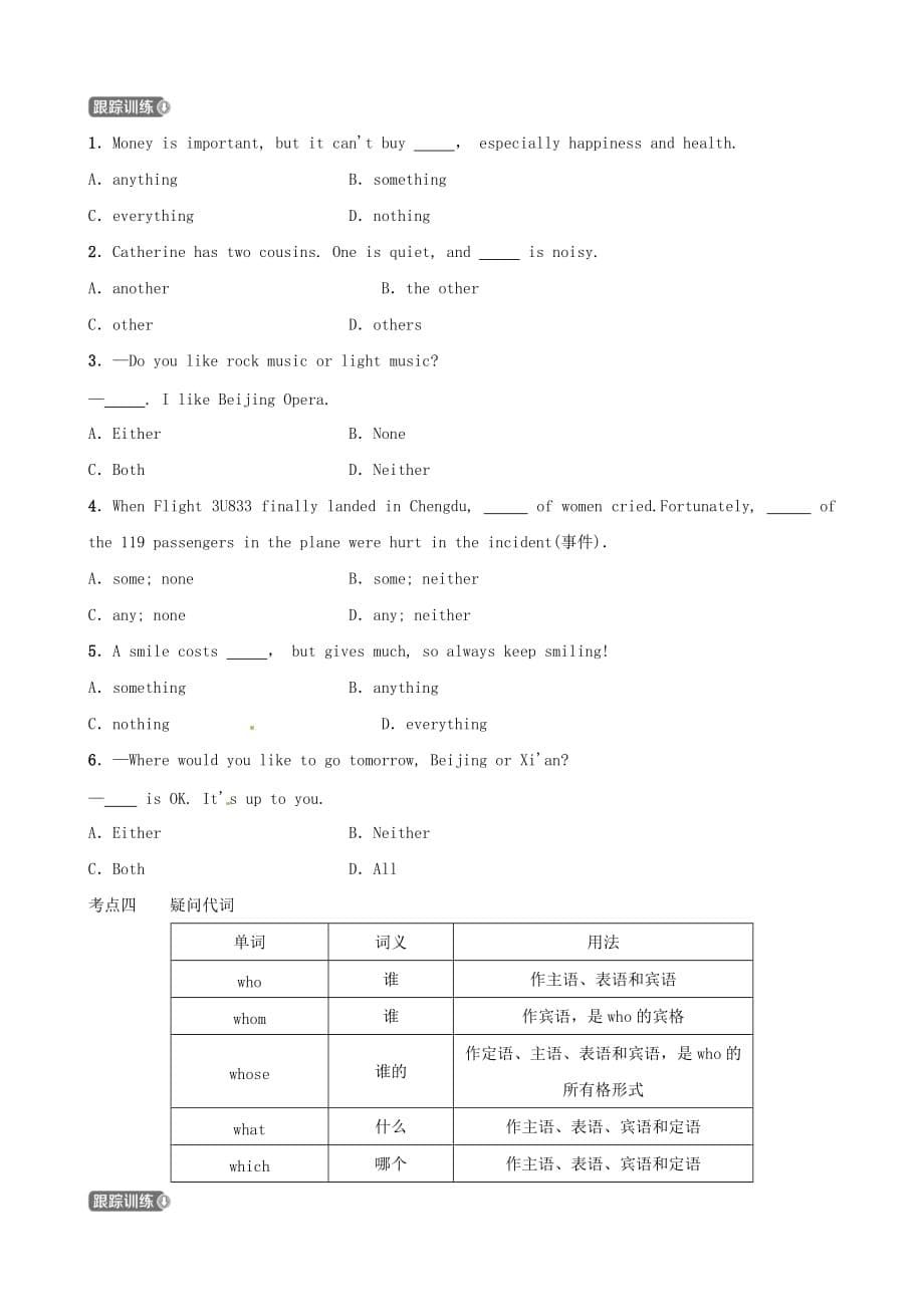 山东省滨州市2021年中考英语语法专项复习语法五代词语法考点剖析_第5页