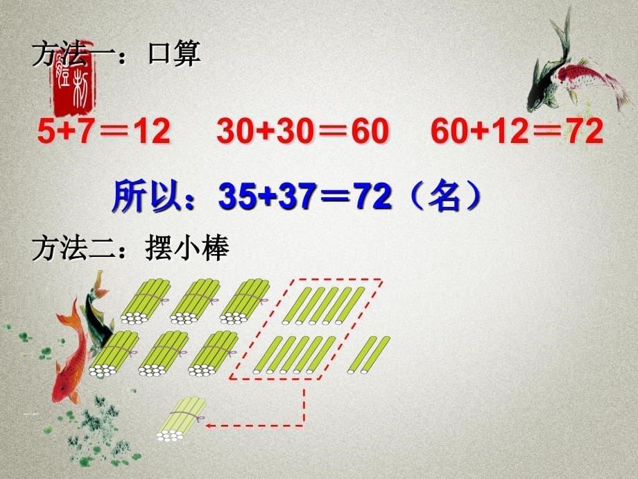 人教版二年级上册数学PPT课件 第2单元 100以内的加法和减法（二） 第3课时 进位加_第5页