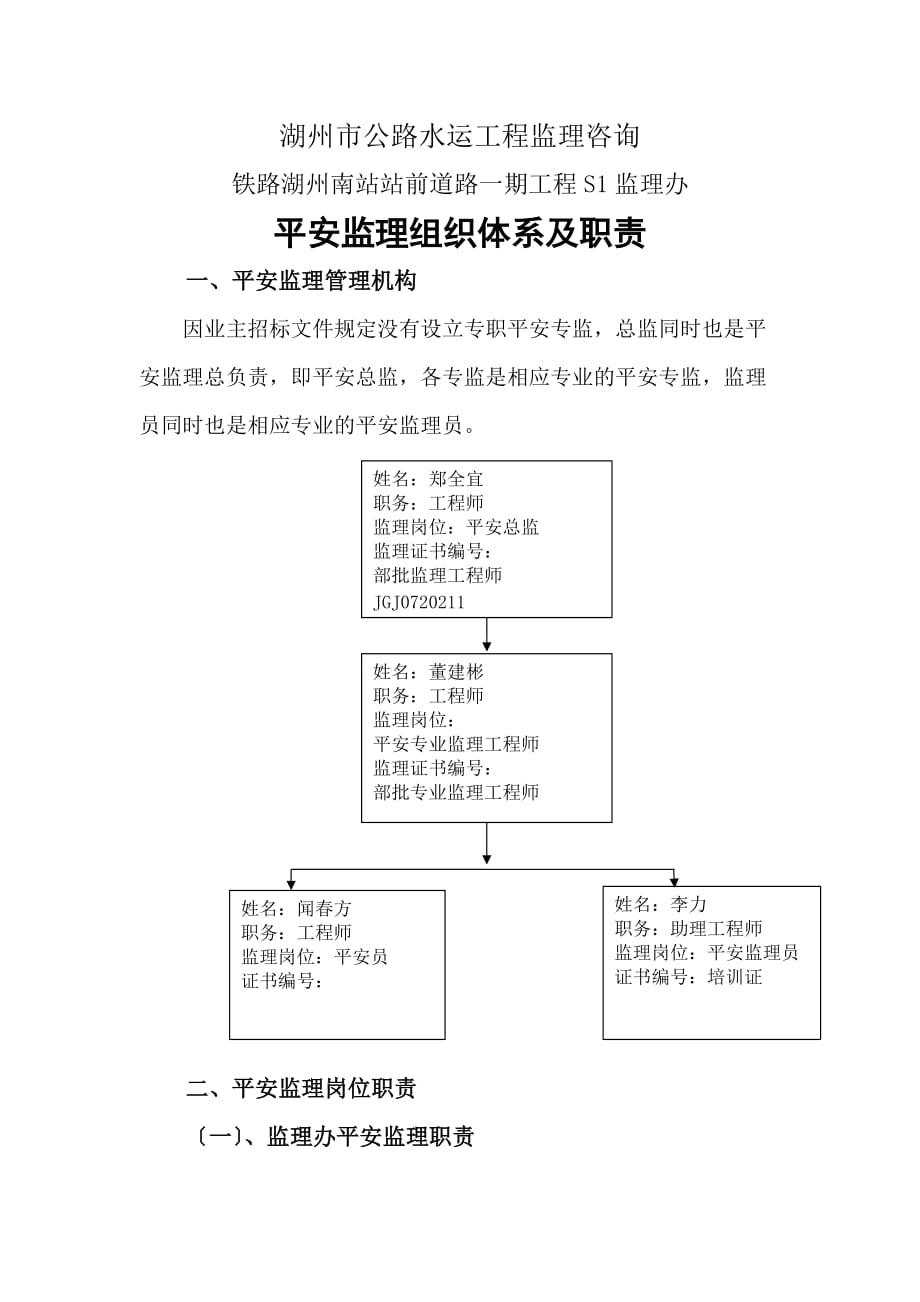 安全监理组织体系及职责（word版）_第1页