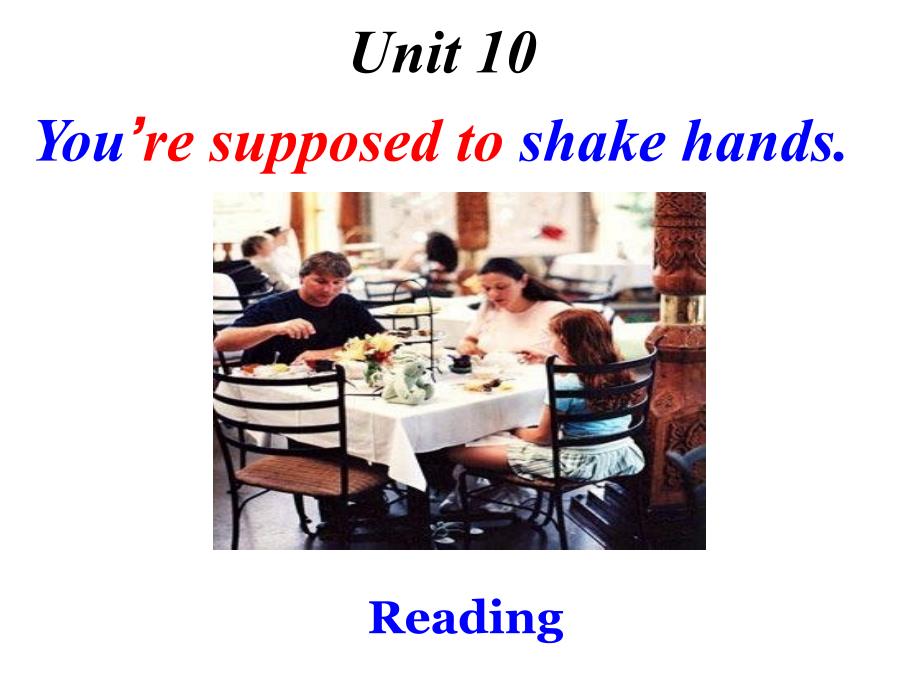 人教新目标版九年级unit10 You’re supposed to shake hands. SectionB Reading_第1页