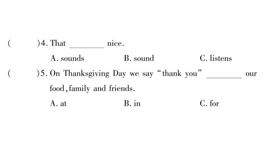 六年级上册英语作业课件-Module4 Unit 1 Thanksgiving is my favorite festival∣外研版（三起） (共18张PPT)_第5页