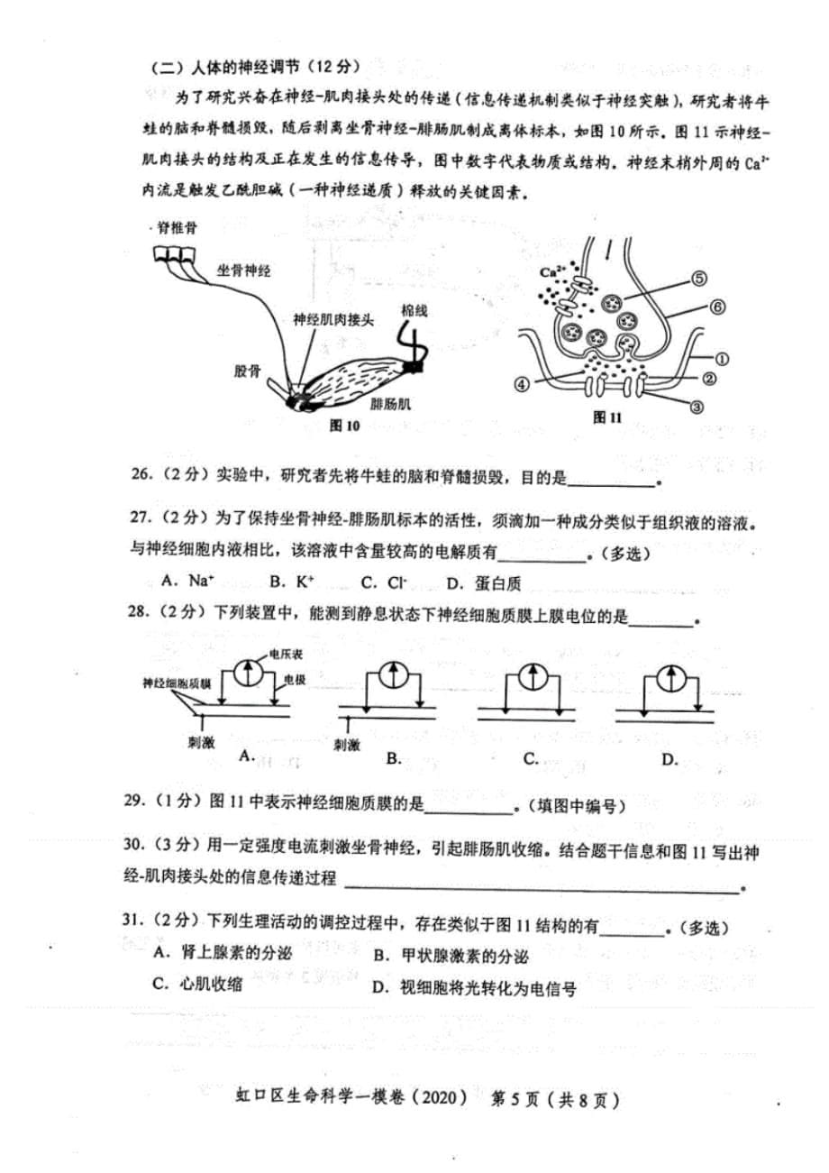 新版详细整理2020年上海15区高考生物一模试卷(全套)_第5页