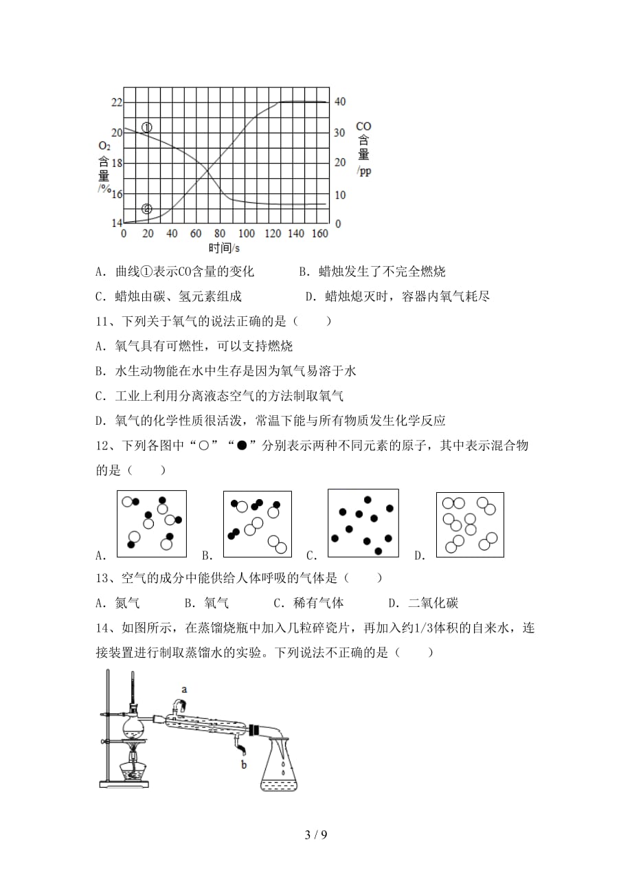 鲁教版八年级化学下册月考测试卷（真题）_第3页