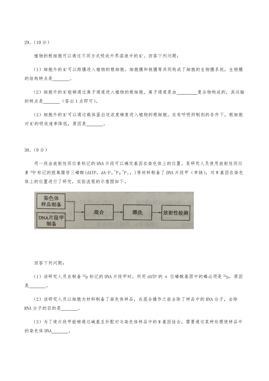 2021年全国甲卷广西省理综生物高考真题word文档版（精校版）_第3页