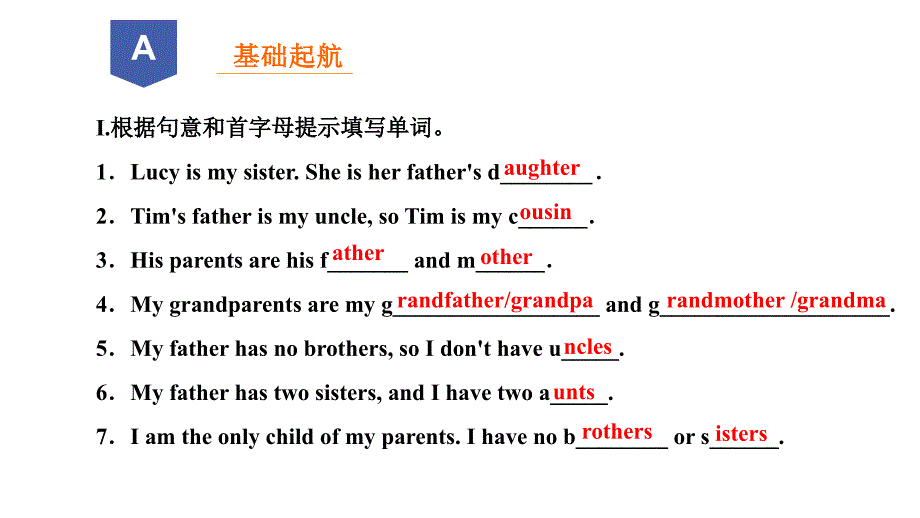 人教版七年级英语上册习题课件：Unit　2　This is my sister. 第三课时　Section B_第2页