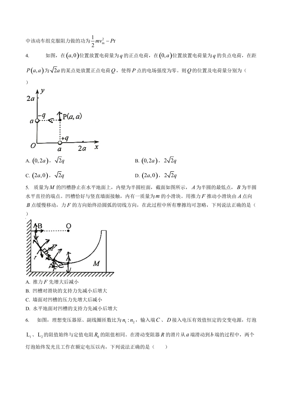 2021年湖南省普通高中学业水平选择性考试【物理】_第2页