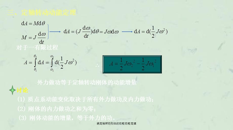 绕定轴转动刚体的动能动能定理课件_第3页