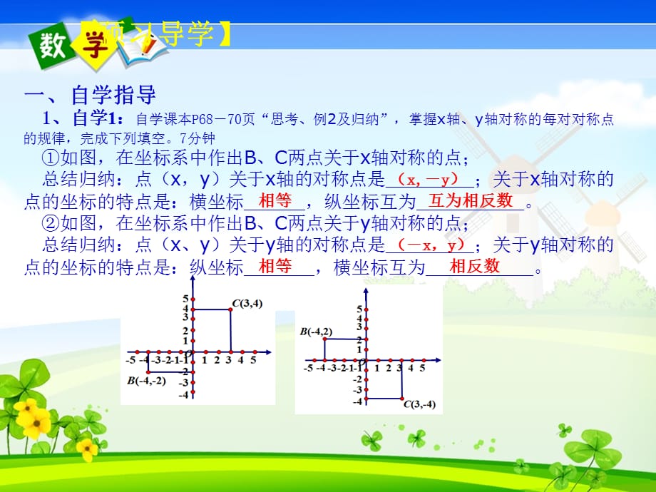 人教版数学八年级上册课件 13.2第2课时 用坐标轴表示轴对称2_第3页