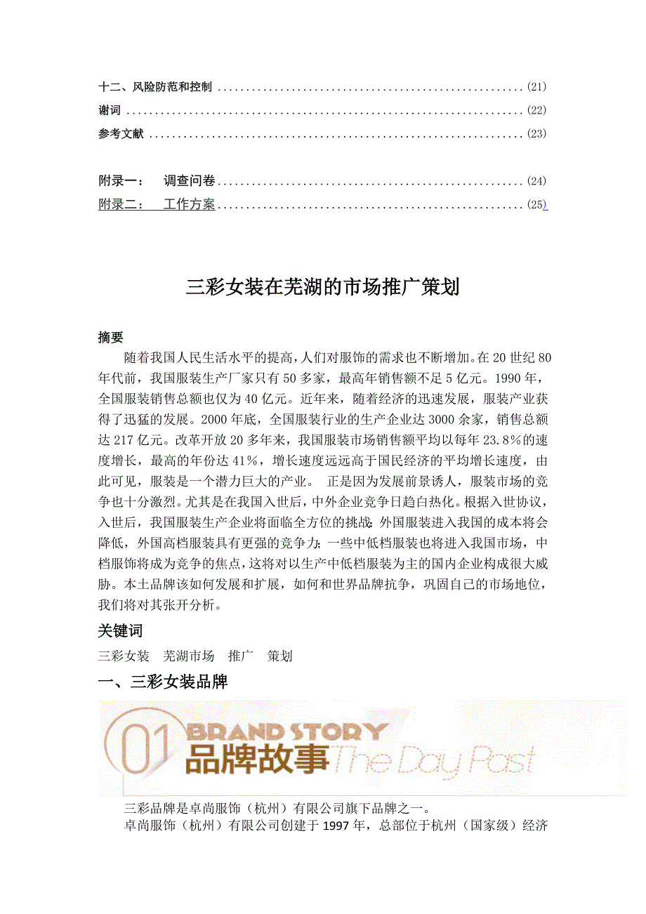 毕业设计-女装(服装)芜湖市场营销策划(doc 24页)_第3页